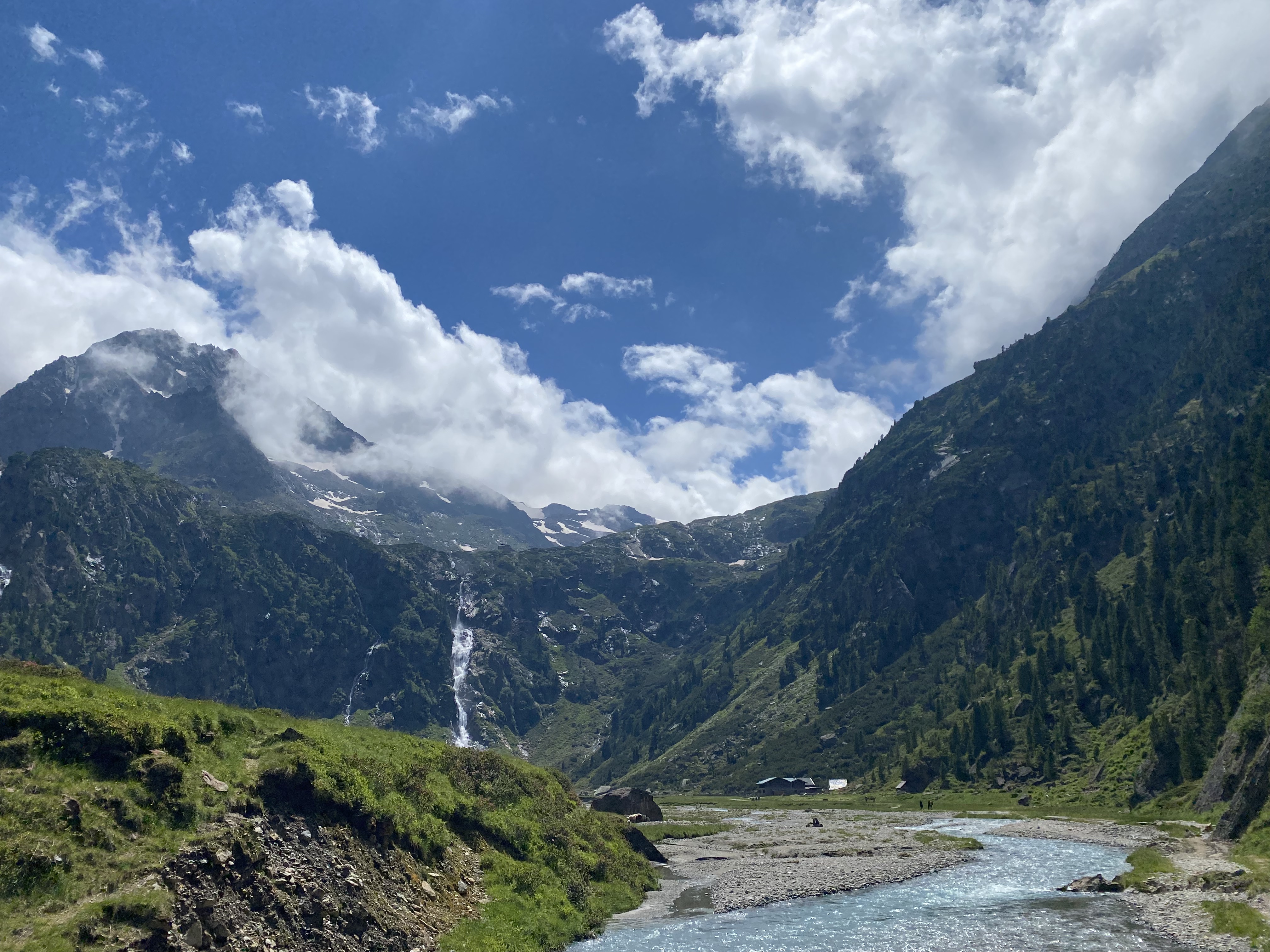 The beautiful mountain valley near Mutterberg in Tyrol, Austria.