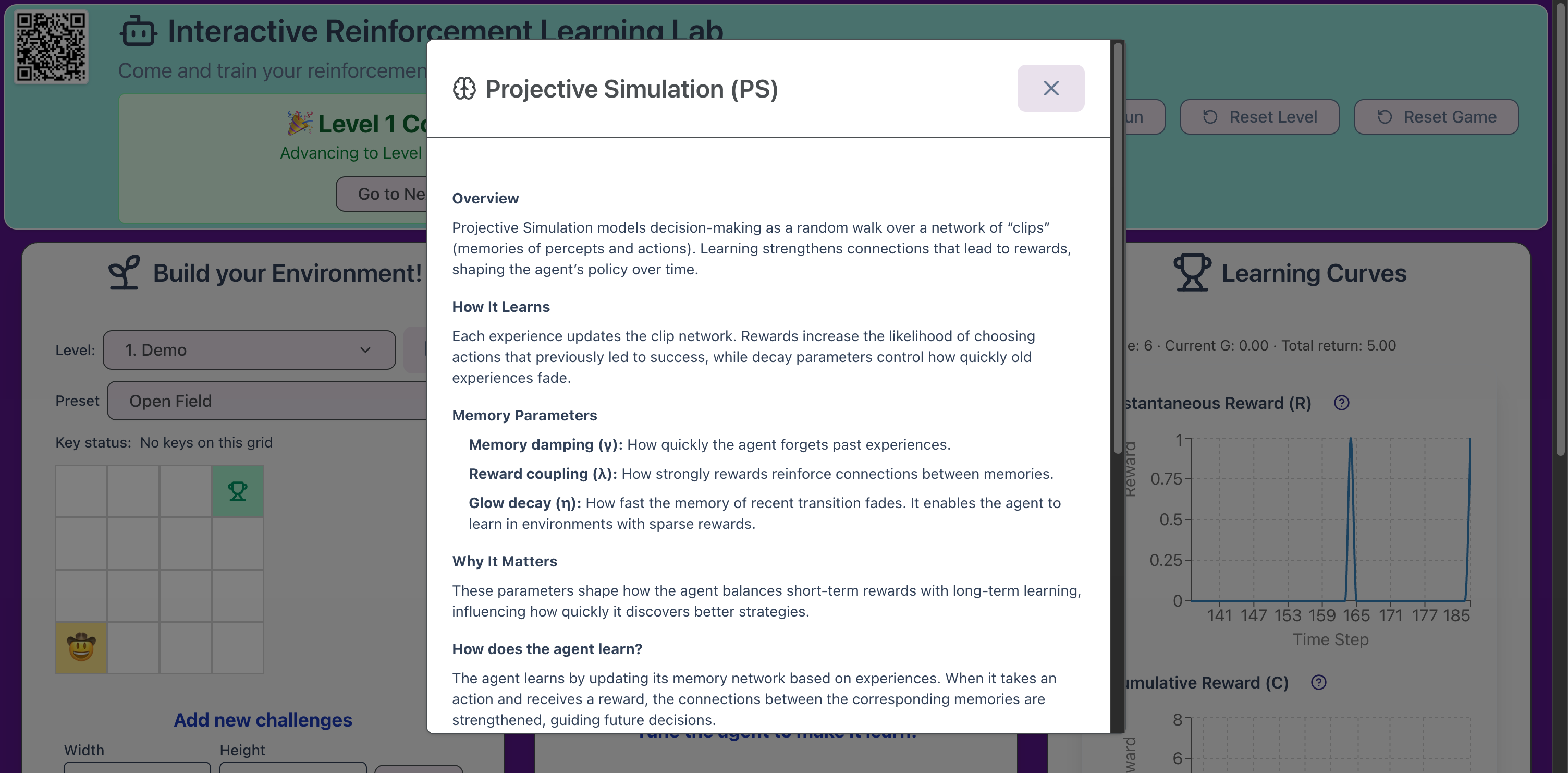 Further information about projective simulation.